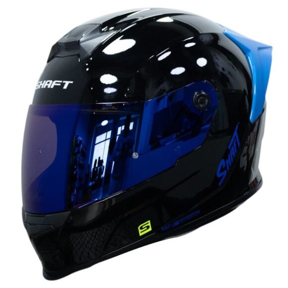 CASCO SHAFT 502 SP Solid Ng/Azul Integral DOT Acreditado - Imagen 6