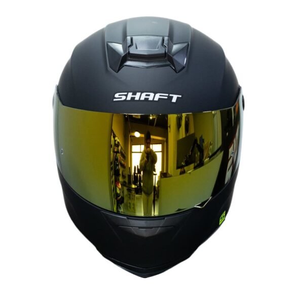 CASCO SHAFT 502 SP Solid Ng/Gold Integral DOT Acreditado - Imagen 5