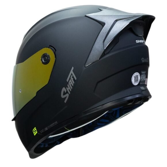 CASCO SHAFT 502 SP Solid Ng/Gold Integral DOT Acreditado - Imagen 3