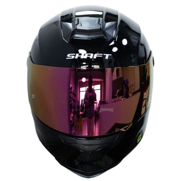 CASCO SHAFT 502 SP Solid Ng/Rojo Integral DOT Acreditado - Imagen 5