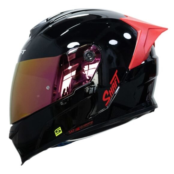 CASCO SHAFT 502 SP Solid Ng/Rojo Integral DOT Acreditado