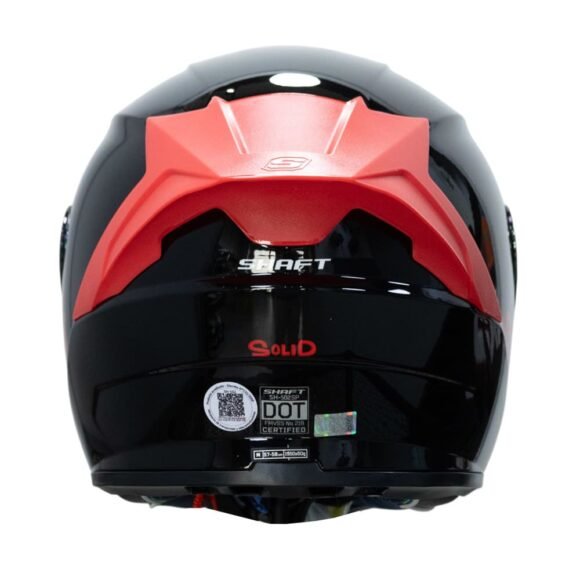 CASCO SHAFT 502 SP Solid Ng/Rojo Integral DOT Acreditado - Imagen 6
