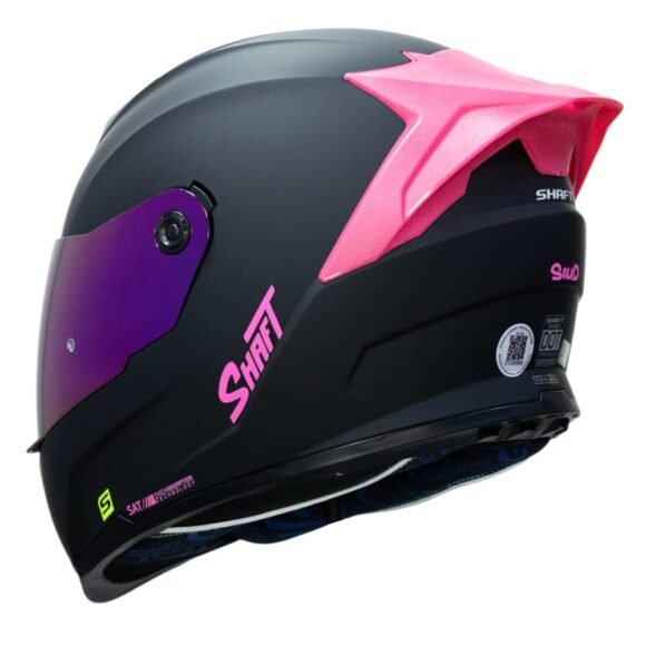 CASCO SHAFT 502 SP Solid Ng/Morado Integral DOT Acreditado - Imagen 3