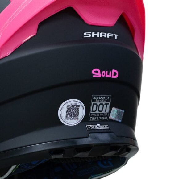 CASCO SHAFT 502 SP Solid Ng/Rosa Integral DOT Acreditado - Imagen 7